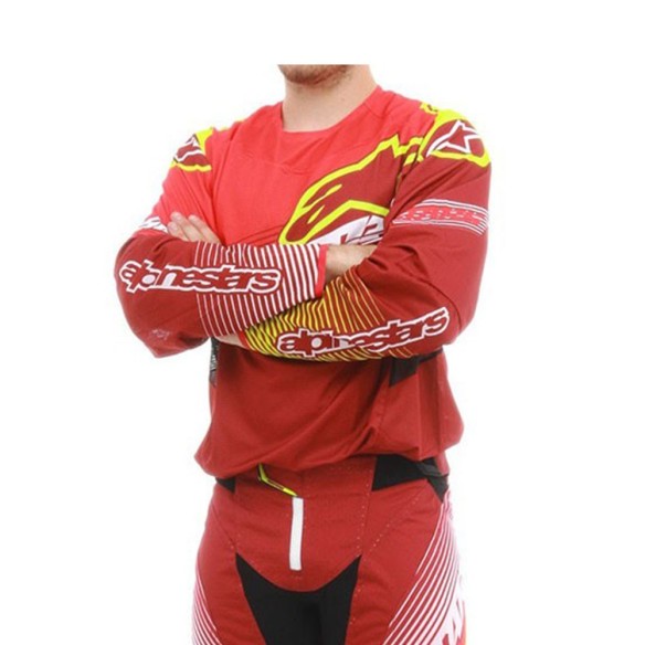 Alpinestars Techstar Factory - Maglia - Red/White/Yellow Fluo