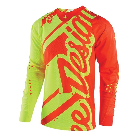 Maglia tecnica per il fuoristrada Troy Lee Design SE Air Shadow - Maglia - Yellow/Orange