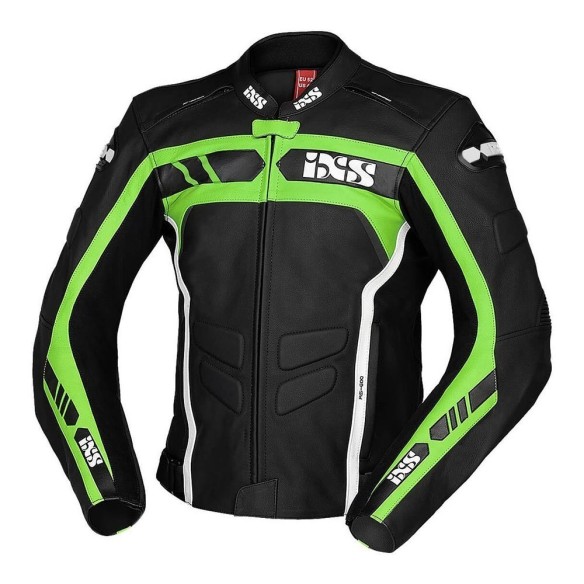 Giacca in pelle bovina IXS RS600 1.0 - Blk/White/Green