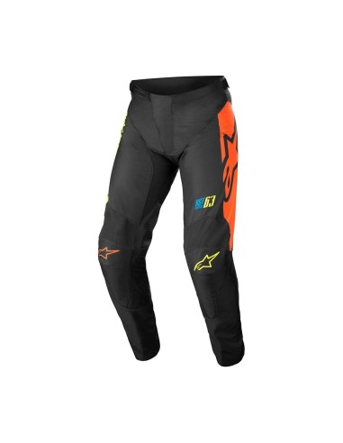 Pantalone fuoristrada Alpinestars Youth Racer Compass 022 - Pant - Blk/Yell Fl/Coral