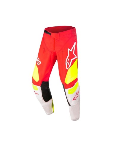 Pantalone fuoristrada Alpinestars Youth Racer Factory 022 - Pant - Red Fl/Wht/Yell