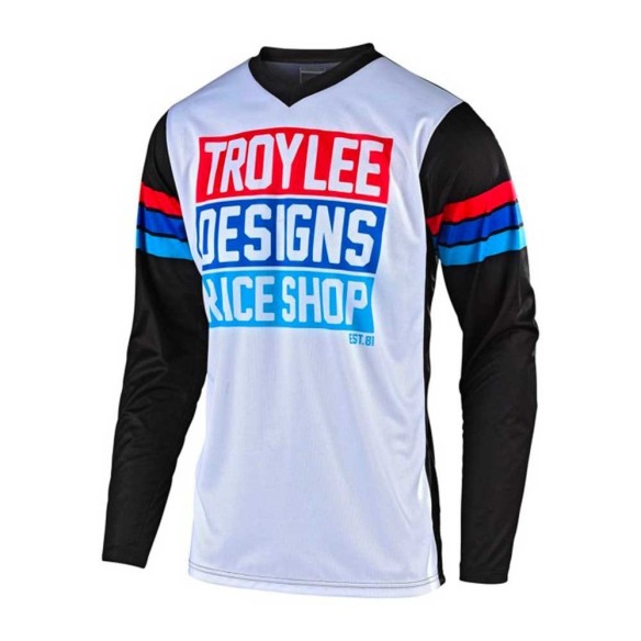 maglia cross Troy Lee Design Carlsbad - Maglia - White/Black offroad