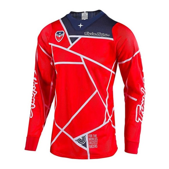 maglia cross Troy Lee Design SE Air Metric - Maglia - Red/Navy offroad