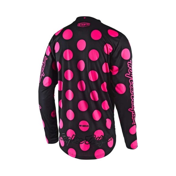 Maglia fuoristrada Troy Lee Designs GP Polka Jr - Dot Blk/Fl Pink bambino offroad in vendita da Canella motoabbigliamento