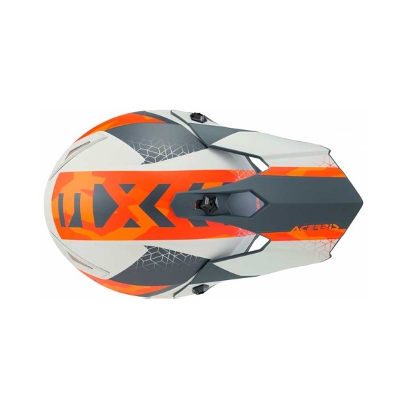 Casco cross offroad Acerbis Impact Steel Junior - Arancio/Grigio
