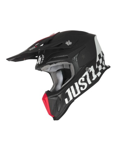 Casco MX J Just1 J18 Old School - Black in fibre composite