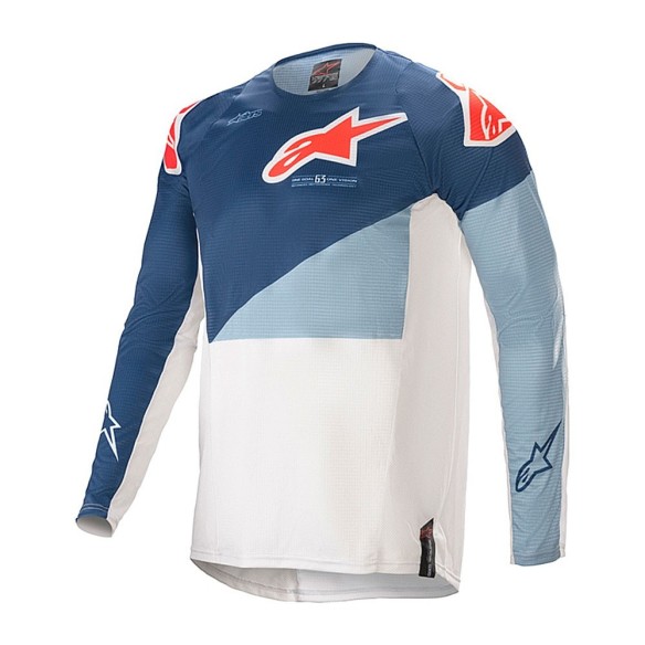 Fuoristrada Motocross Alpinestars Techstar Factory 021-Maglia-DkBl/PowdeBlu/OffWht