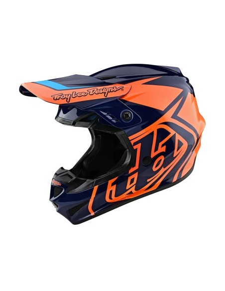 Casco motocross Troy Lee Designs GP Youth Overload -  Navy/Orange in vendita da Canella motoabbigliamento
