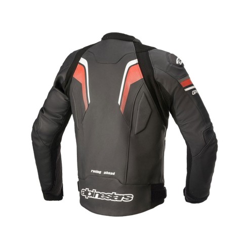 Giacca in pelle Alpinestars GP Plus-R V3 Rideknit - Blk/Wht/Brght Red in vendita da Canella Motoabbigliamento