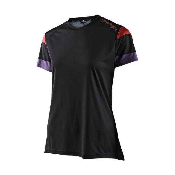 Maglia tecnica MTB Troy Lee Design Lilium SS Rugby Lady - Black in vendita da Canella Motoabbigliamento