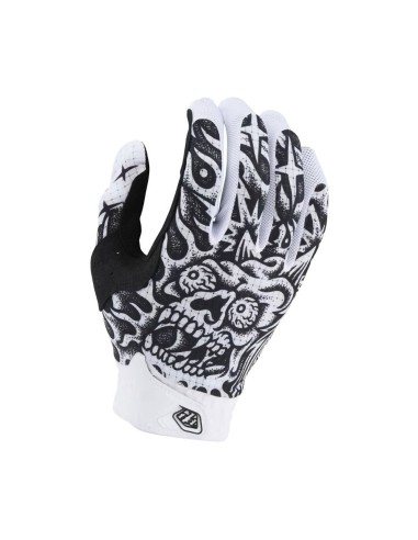 guanto Mtb Troy Lee Designs Air Skull Demon - White/Black in vendita da canella motoabbigliamento