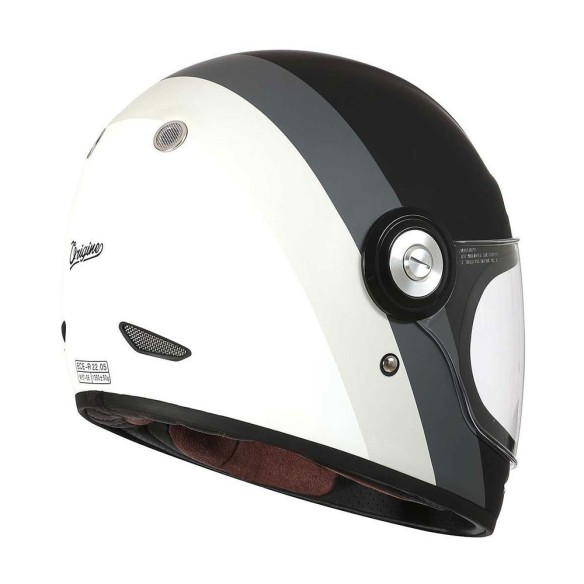 Casco moto integrale Origine Vega Primitive - Grey/White/Black in vendita da Canella Motoabbigliamento
