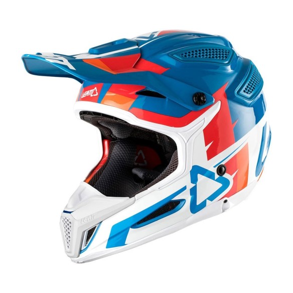 Casco Leatt GPX 5.5 V10 - Blue/White in vendita da Canella Motoabbigliamento