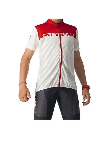 Maglia per il ciclismo Castelli Neo Prologo - Red/White 065 in vendita da Canella Motoabbigliamento