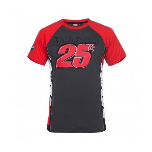 T-shirt Motogp T-shirt Maverick Vinales - 25 Red/Grey