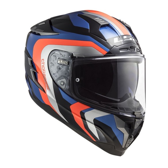 Casco integrale moto LS2 Challenger Galactic - Glossy Blue/Fluo Orange da Canella Motoabbigliamento
