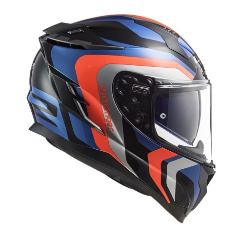 Casco integrale moto LS2 Challenger Galactic - Glossy Blue/Fluo Orange da Canella Motoabbigliamento