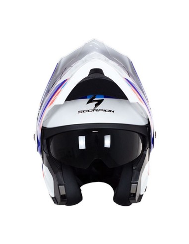 Il nuovo casco Scorpion ADX-2 Camino - Pearl White/Blue/Red Gloss da  Canella motoabbigliamento