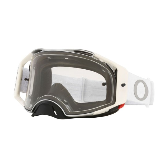 Maschera fuoristrada Oakley Airbrake Tuff Block - White Clear in vendita da Canella Motoabbigliamento