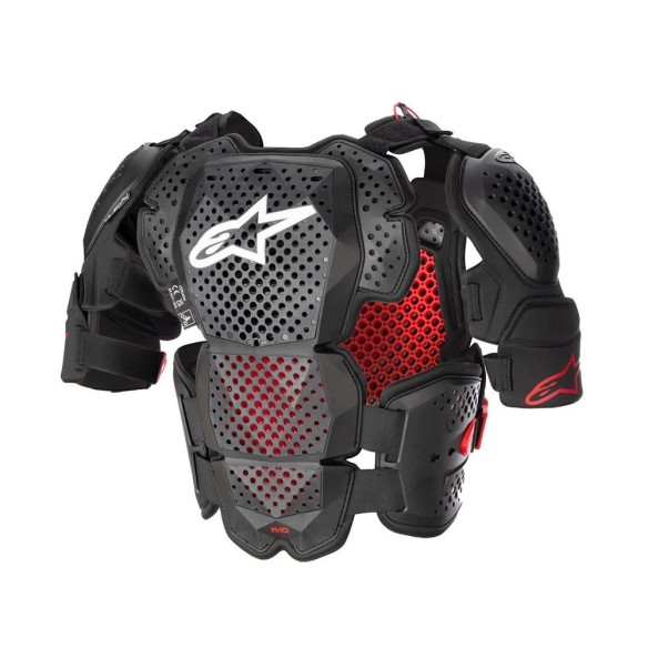 Pettorina fuoristrada Alpinestars A10 Full Chest - Anth/Blk/Red in vendita da Canella Motoabbigliamento
