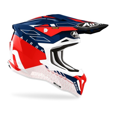 Casco fuoristrada Airoh Strycker Skin - Red Gloss in vendita da Canella Motoabbigliamento