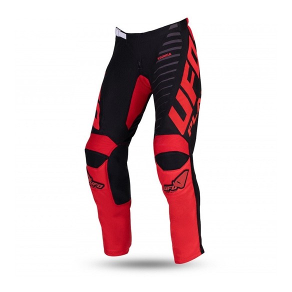 Pantalone fuoristrada Ufo Kimura Pant - Black/Red in vendita da Canella Motoabbigliamento