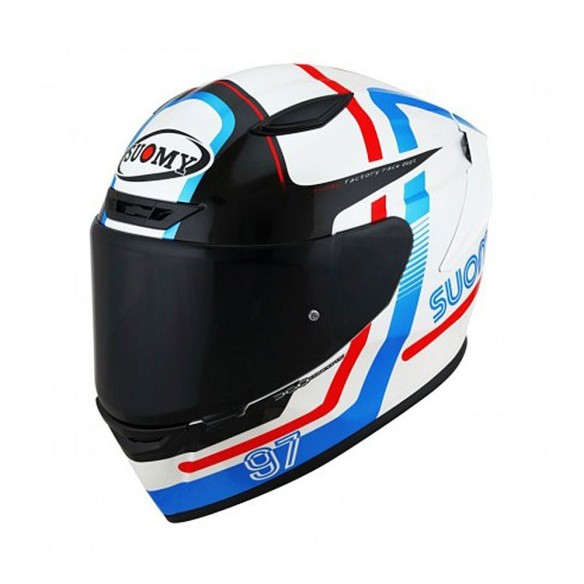 Casco moto stradale Suomy Track-1 Ninety Seven E06 - White/Red in vendita da Canella Motoabbigliamento