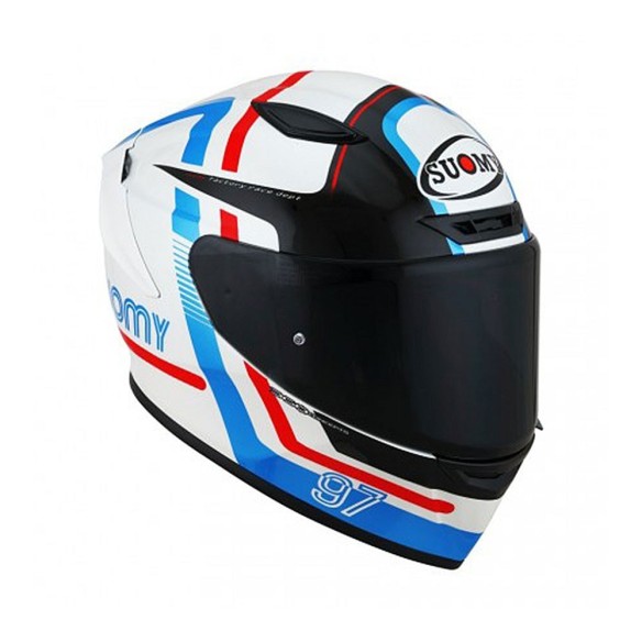 Casco moto stradale Suomy Track-1 Ninety Seven E06 - White/Red in vendita da Canella Motoabbigliamento