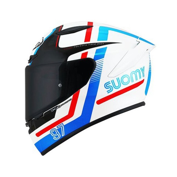 Casco moto stradale Suomy Track-1 Ninety Seven E06 - White/Red in vendita da Canella Motoabbigliamento