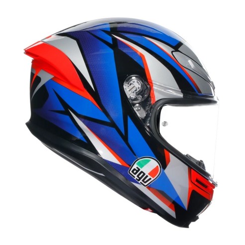 Casco integrale AGV K6 S SlashCut - Black/Blue/Red da canella
