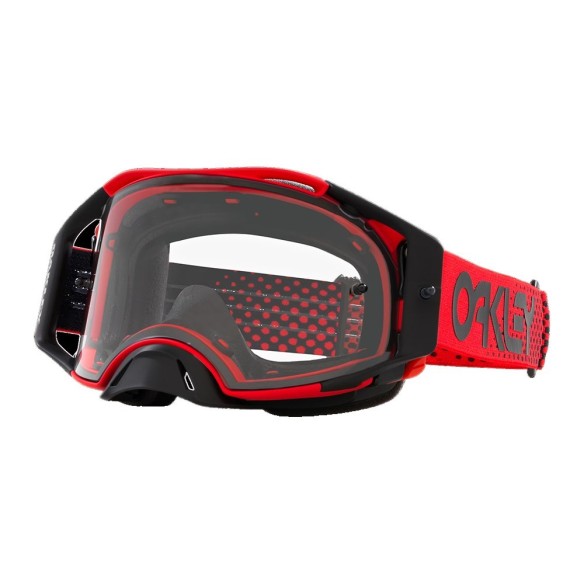 Maschera fuoristrada Oakley Airbrake MX Moto - Red B1B W/Clear in vendita da Canella Motoabbigliamento