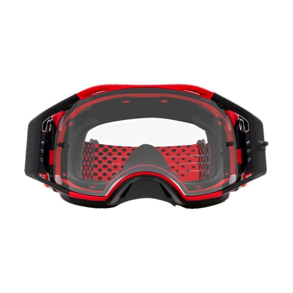 Maschera fuoristrada Oakley Airbrake MX Moto - Red B1B W/Clear in vendita da Canella Motoabbigliamento