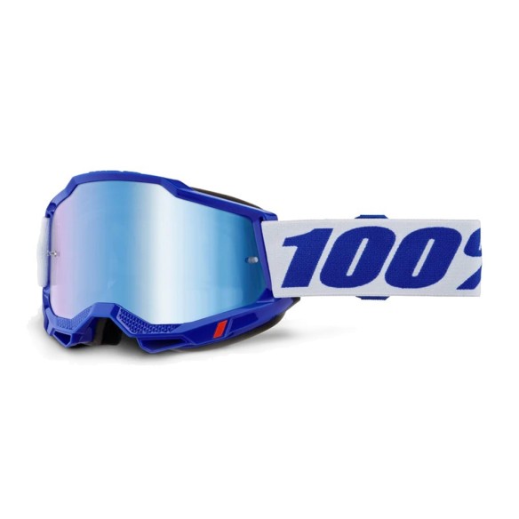 Maschera cross 100% Accuri 2 Blue Mirror - Blue in vendita da Canella Motoabbigliamento