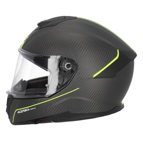 Casco Moto Interale Acerbis Tarmak 2206 Carbonio - Nero/Giallo Fluo