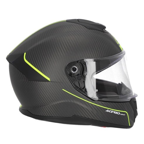 Casco Moto Interale Acerbis Tarmak 2206 Carbonio - Nero/Giallo Fluo