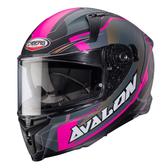 Casco integrale Caberg Avalon X Optic - Matt Blk/Grey/Fux da Canella