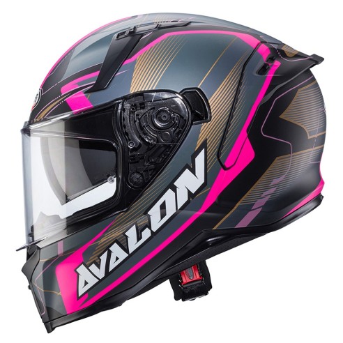 Casco integrale Caberg Avalon X Optic - Matt Blk/Grey/Fux da Canella