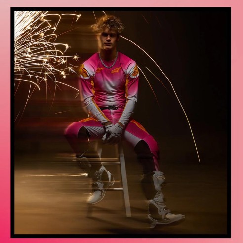 Pantalone Alpinestars Supertech MIG Limited Edition! Pink Fl/White