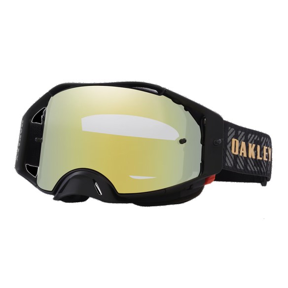 Maschera fuoristrada Oakley Airbrake MX Hairlings Sign - W/24K Iridium in vendita da Canella