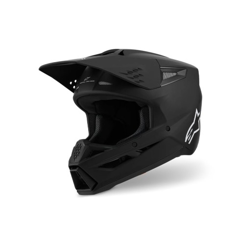 Casco integrale Alpinestars S-M3 nero opaco. Design sportivo, calotta leggera, comfort elevato. Omologato ECE 22.06.