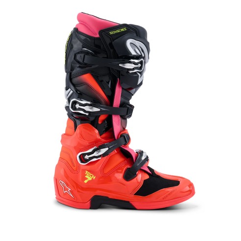 Alpinestars Tech 7 Black/Red Fluo/Pink Fluo | Stivali MX