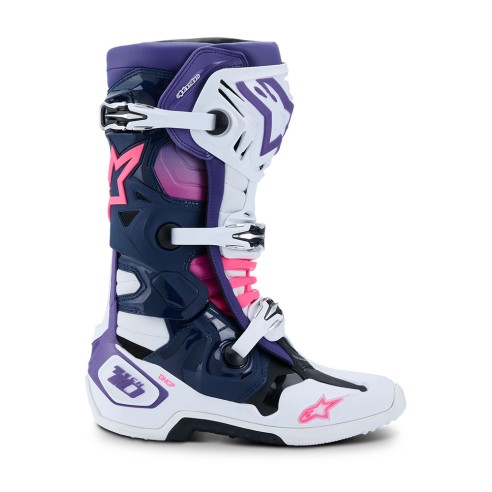 Alpinestars Tech 10 Wht/Vt/Nybl/Pkfl | Stivali MX Pro
