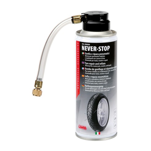 Spray gonfia e ripara pneumatici moto – Never Stop 200 ml