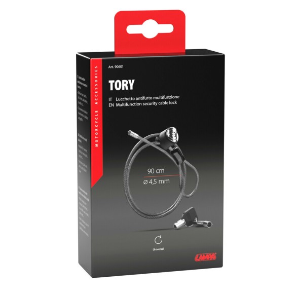 Lucchetto antifurto con cavo 90 cm – Tory | Canellamoto