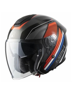 Casco Jet MPH Line Carbonio Blu/Rosso da Canella Motoabbigliamento