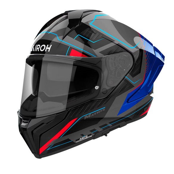 Casco Integrale Airoh Matryx Rocket Blue/Red Gloss – Touring & Strada | CanellaMoto.it