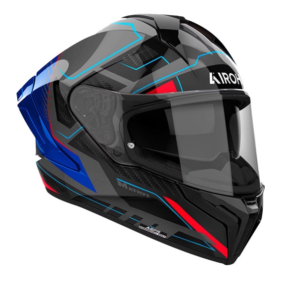 Casco Integrale Airoh Matryx Rocket Blue/Red Gloss – Touring & Strada | CanellaMoto.it