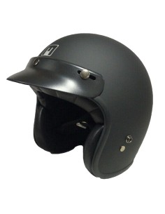 Casco Jet H-Easy Matt Black Vintage Moto e Scooter